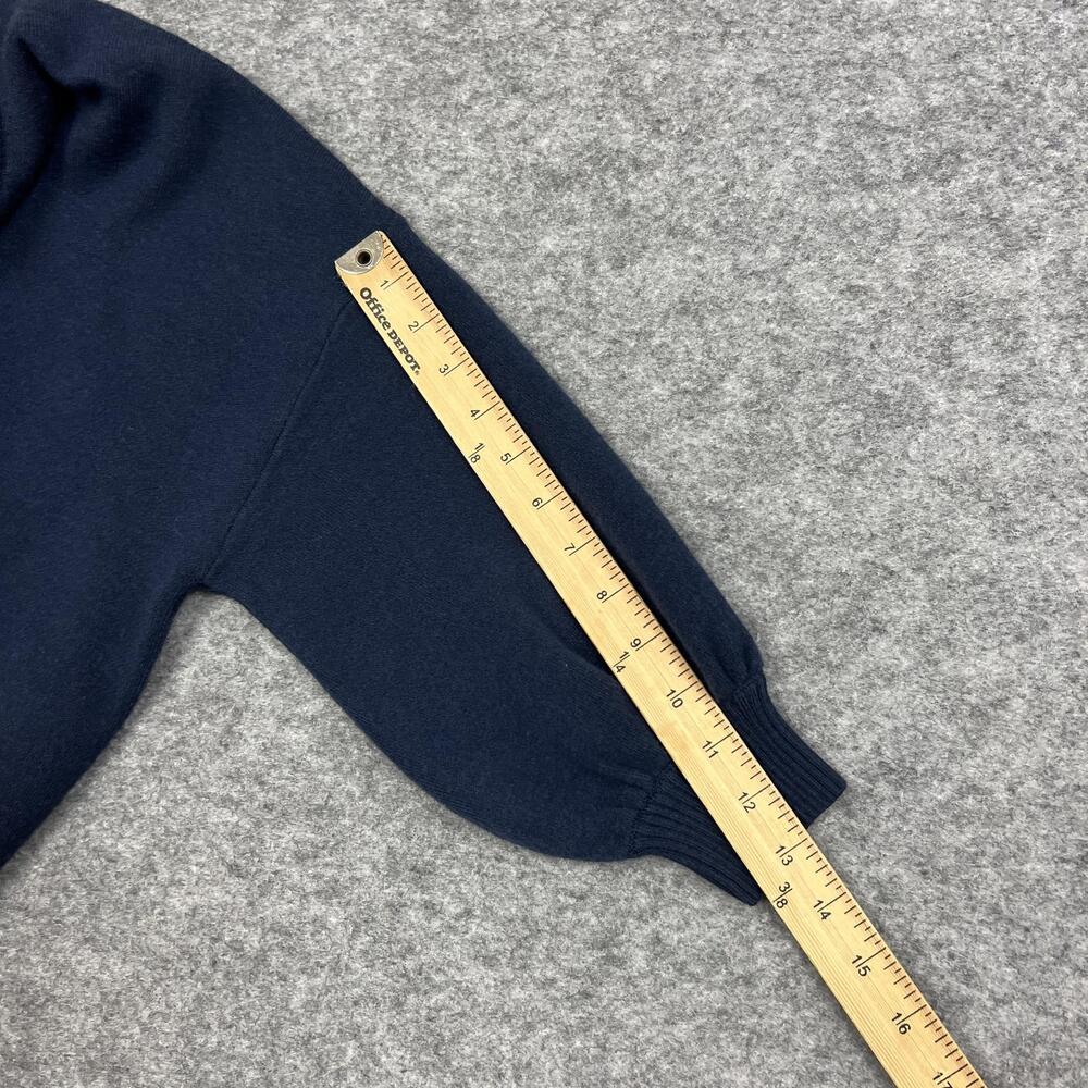 AVARA Sweater Womens M Blue V Neck Pullover Puff 3/4 Sleeve Relaxed Preppy - Picture 7 of 15
